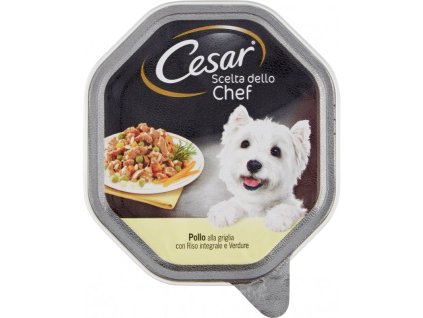 CESAR SCELTA Cane_Pollo griglia con Riso,Verdure GR.150-masové kousky pes.Kuře s rýží a zeleninou.  14