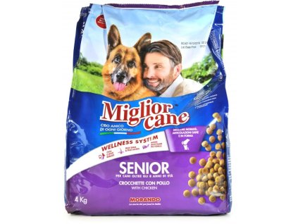 MIGLIORCANE_Crocchette Senior con Pollo KG.4 - granule pes.Kuřesí maso, senior  4