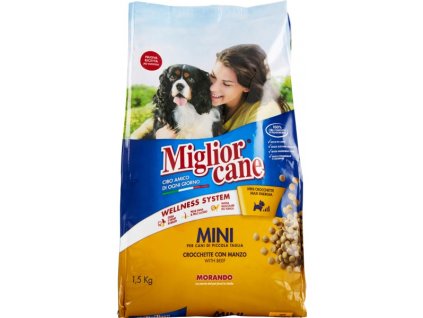 MIGLIORCANE_Crocchette Mini con Manzo KG.1,5 - granule pes.Hovězí maso, malý pes  6