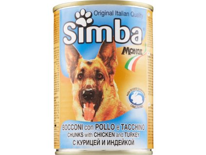 SIMBA CANE_Bocconi Pollo e Tacchino GR.415 - masové kousky pes.Kuřecí maso a krůta. plech  24