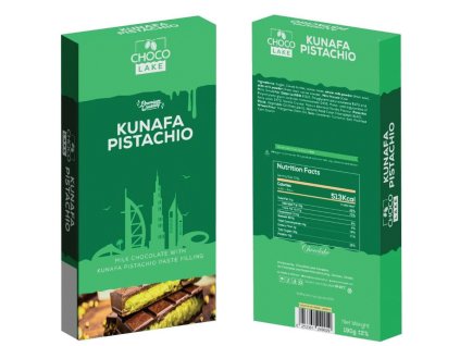 CHOCO LAKE Premium Dubai Chocolate Kunafa & Pistachio 190g