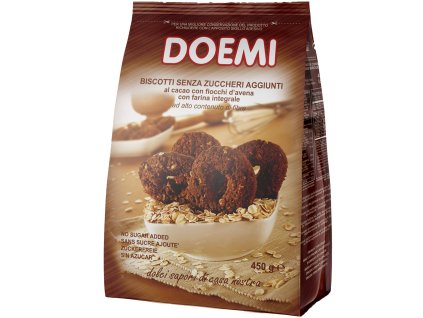 DOEMI Biscotti al Cacao fiocchi d´Avena Far.Integrale, senza Zuccheri GR.450-kakao.sušenky bez cukru  12