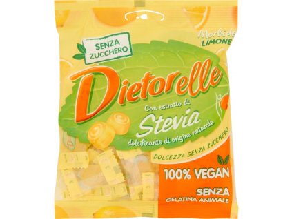 DIETORELLE Caramelle Morbide Limone GR.70 - gumovité bonbóny, citron, bez cukru  24