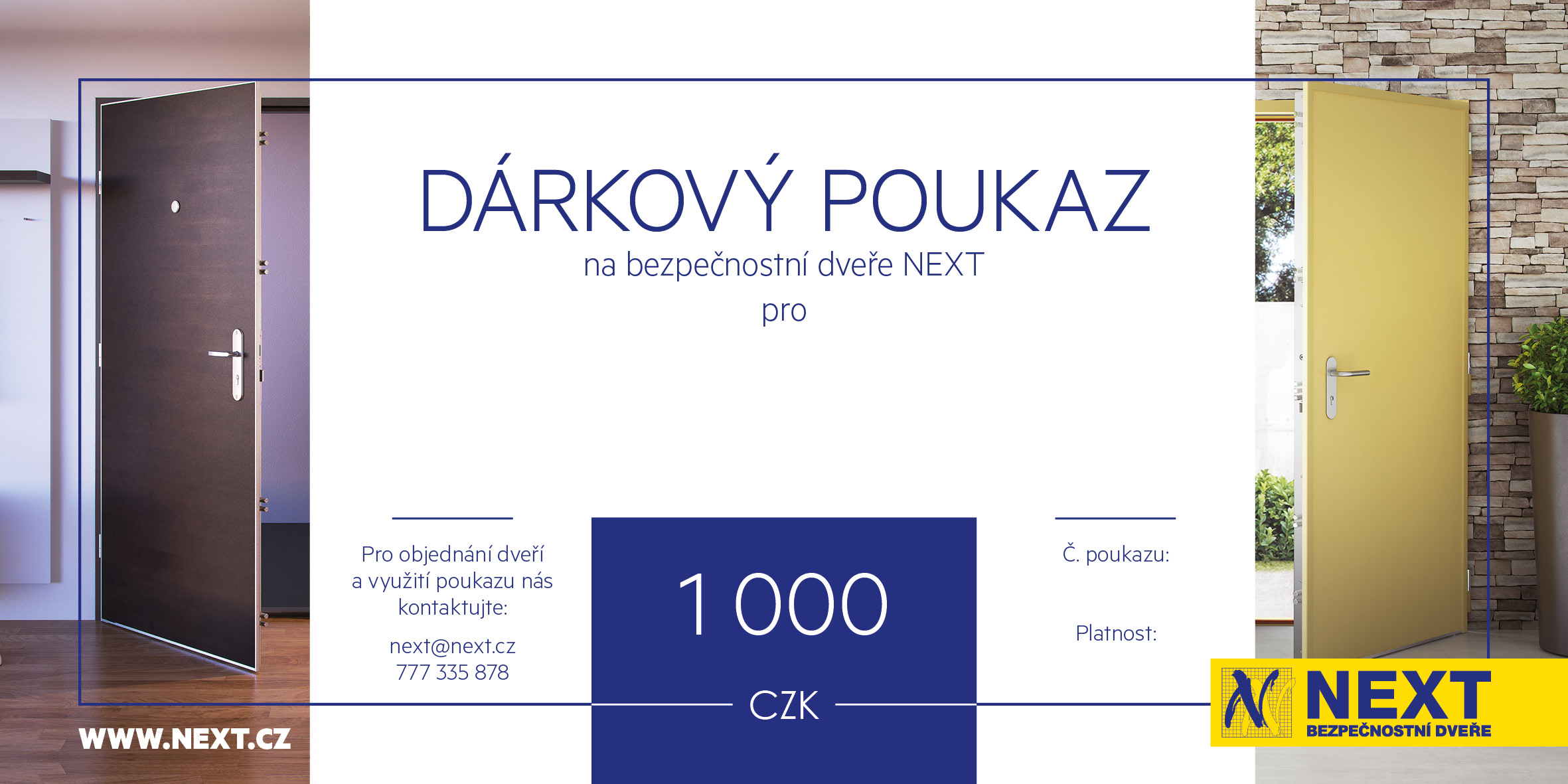 Dárkový poukaz Hodnota: 1000