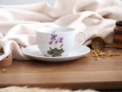 Porcelánový šálek cappuccino Violka
