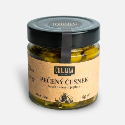 pečený česnek se solí a černým pepřem 190g
