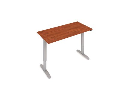 Elektr. nastavitelný stůl 140x80 - HOBIS MOTION  MS 2 1400 (Barva kovové podnože stříbrná, Dekor stolové desky višeň)