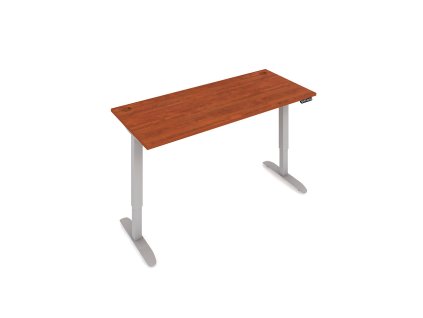 Elektr. nastavitelný stůl 160x80 s pamětí - HOBIS MOTION MS 2M 1600 (Barva kovové podnože stříbrná, Dekor stolové desky višeň)
