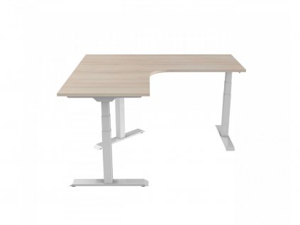ROHOVÝ ELEKTRICKÝ VÝŠKOVĚ NASTAVITELNÝ STŮL SHAPER 140×140 CM (Barva podnože šedá)