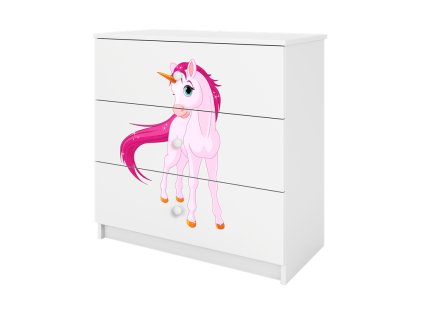 Komoda BABYDREEMS jednorožec bílá