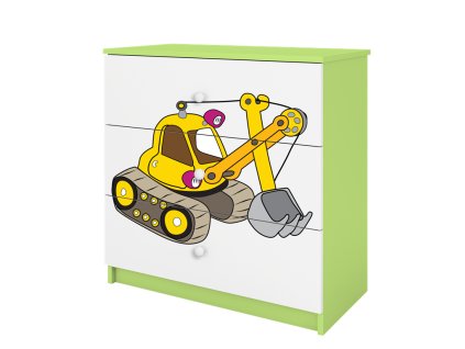 Komoda BABYDREEMS bagr zelená