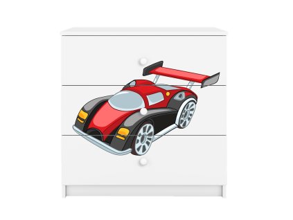 Komoda BABYDREEMS auto bílá