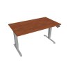 Elektr. nastavitelný stůl 140x80 s pamětí - HOBIS MOTION MS 3M 1400 (Barva kovové podnože stříbrná, Dekor stolové desky višeň)