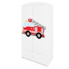 Šatní skříň BABYDREEMS hasiči bílá
