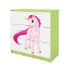 Komoda BABYDREEMS jednorožec zelená