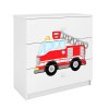 Komoda BABYDREEMS hasiči bílá