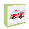 Komoda BABYDREEMS hasiči zelená