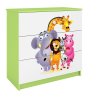 Komoda BABYDREEMS ZOO zelená