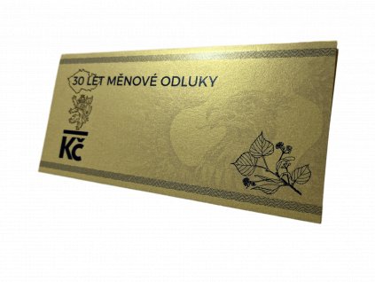 Zlatý přebal na bankovku 1000 Kč s přítiskem