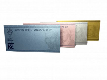 Sada přebalů M, R, S, Z na bankovky 20, 50, 100, 1000 Kč