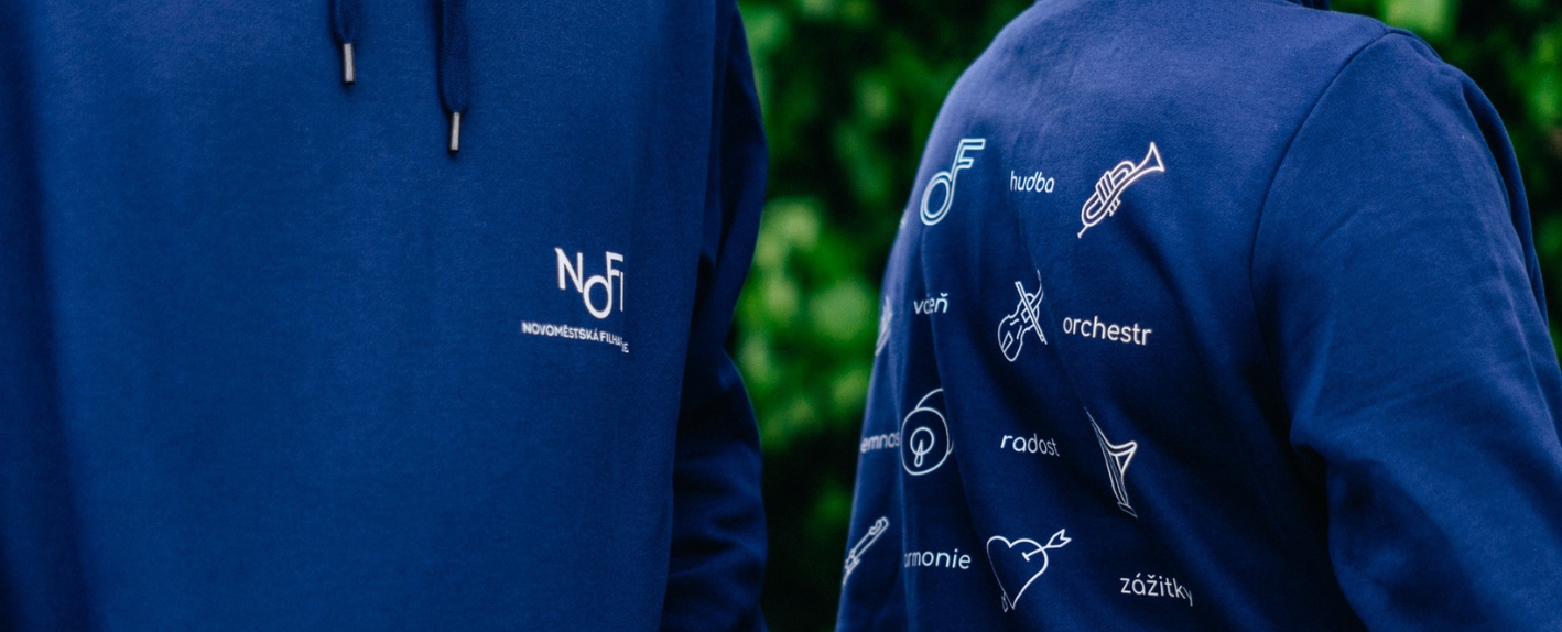 Merch NOFI - modrá mikina s kapucí