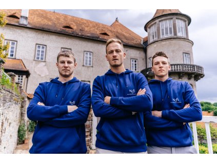 Modrá mikina s kapucí