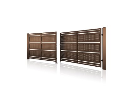 Dvoukřídlá brána 10-109, rozměr na míru (šířka 1200 - 6000 mm, výška 1200 - 2100 mm) (Barva plot (varianty) Zelená RAL 6005/MAT)