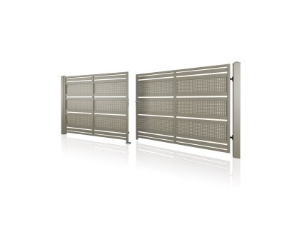 Dvoukřídlá brána 10-109, rozměr na míru (šířka 1200 - 6000 mm, výška 1200 - 2100 mm) (Barva plot (varianty) Zelená RAL 6005/MAT)