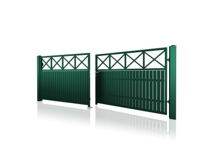 dvoukridla brana vjezdova 10 115 RAL 6005 zelena