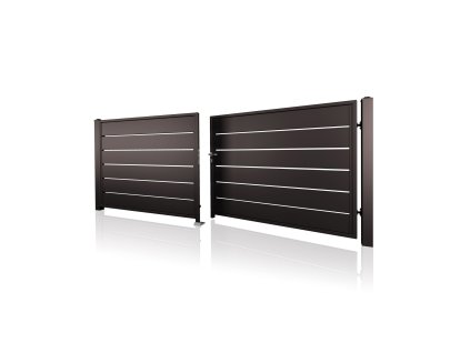 dvoukridla brana vjezdova 10 228 mezera RAL 8019 hneda