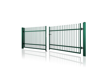 kovana dvoukridla brana 10 07 zelena RAL 6005