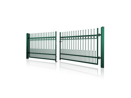 kovana dvoukridla brana 10 12 zelena RAL 6005