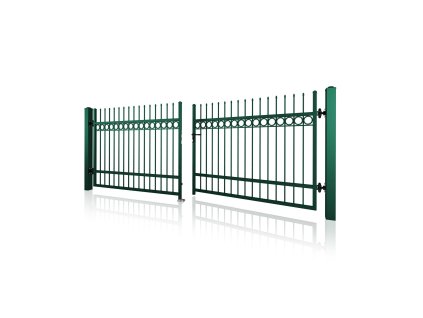 kovana dvoukridla brana 10 14 zelena RAL 6005