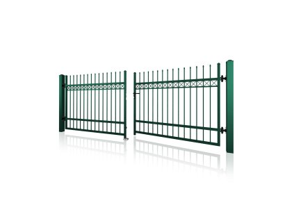 kovana dvoukridla brana 10 20 zelena RAL 6005