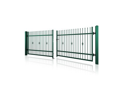 kovana dvoukridla brana 10 22 zelena RAL 6005