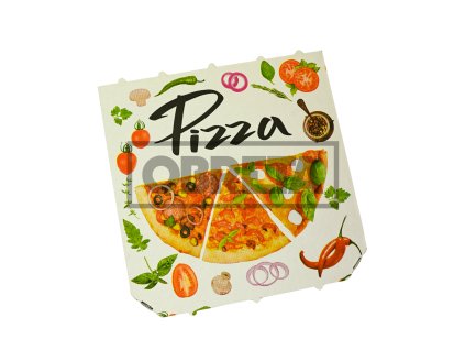 Krabice na PIZZU 45x45x4cm, s potiskem bila