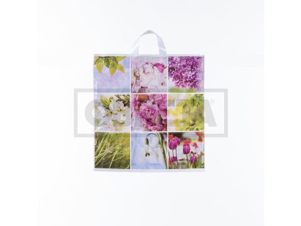 Taška LDPE s držadlem 46x50+5cm KVĚTY