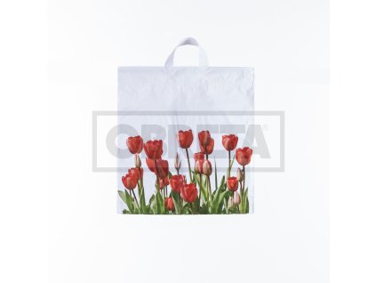 Taška LDPE s držadlem 46x50+5cm TULIPÁNY
