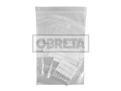 Sáčky LDPE rychlozavírací 12x17cm, transparentní, S POPISOVACÍMI PRUHY BETA