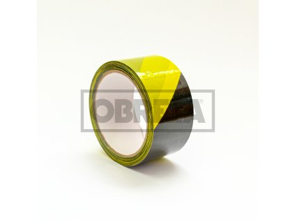 Paska vystrazna PP 50mm x 66m ZLUTOCERNA LEVA