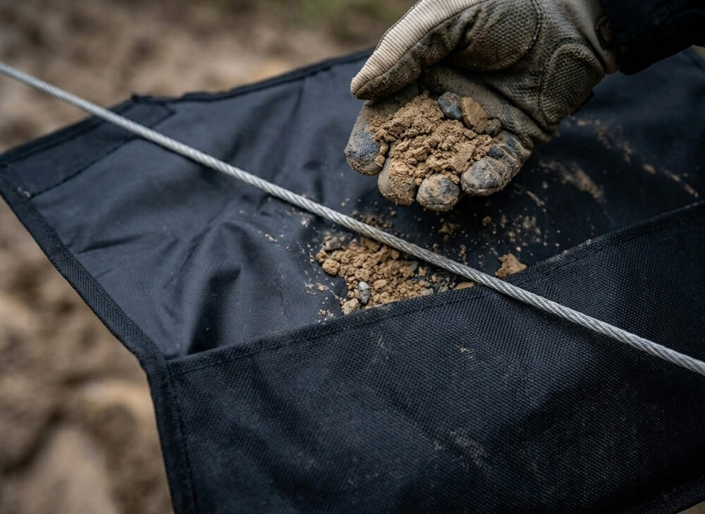 Tlumič na lano Dragon Winch Celkový pohled na tlumič na lano Dragon Winch s logem