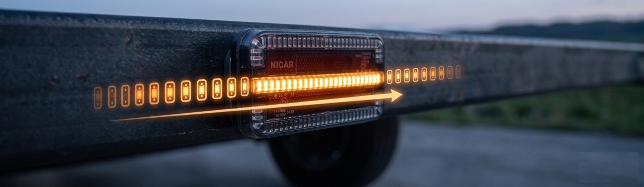 Vezeték nélküli mágneses LED hátsó lámpák dinamikus indexszel – 12V/24V, WiFi, 3 funkció, 2 db-os készlet