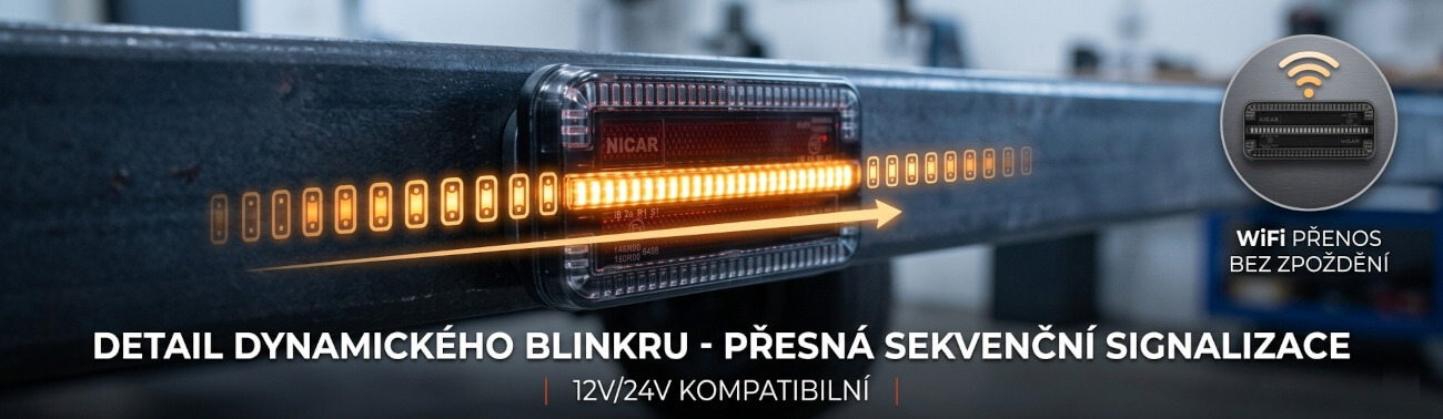 Bezdrôtové magnetické LED zadné svetlá s dynamickým blinkrom – 12V/24V, WiFi, 3 funkcie, sada 2 ks