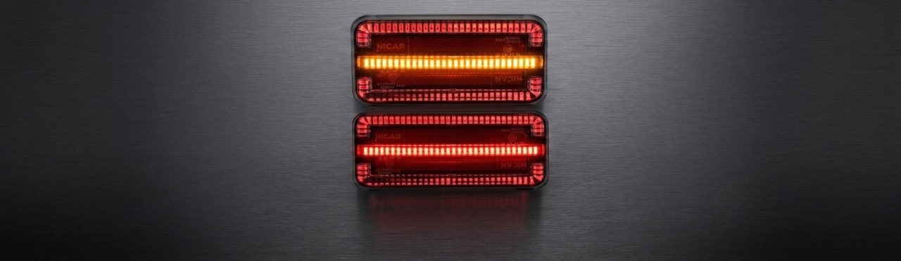 Vezeték nélküli mágneses LED hátsó lámpák dinamikus indexszel – 12V/24V, WiFi, 3 funkció, 2 db-os készlet