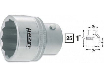 Vnitřní nástrčný klíč 1" dvanáctihranný 46mm HAZET 1100Z-46 - HA002542