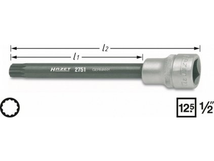 Hlavice s bitem XZN M10 1/2" Hazet 2751 - HA017508