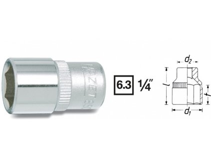 Vnitřní nástrčný klíč 1/4"šestihranný 7/16 HAZET 850A-7/16 - HA037520