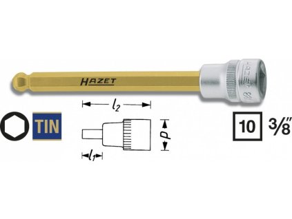 Hlavice s bitem HEX s kulovou hlavou 3/8" S6 Hazet 8801KK-6 - HA039593