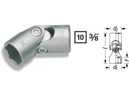 Nástrčný klíč s kloubem 6-hr. 3/8" Hazet 880G-17 - HA040490