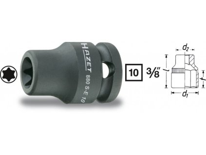 Kovaný vnitřní nástrčný klíč 3/8" TORX® E10 HAZET 880S-E10 - HA041237